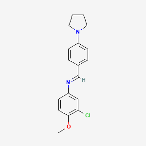 3-chloro-4-methoxy-N-{(E)-[4-(pyrrolidin-1-yl)phenyl]methylidene}aniline