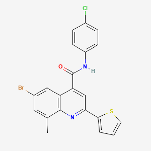 6-bromo-N-(4-chlorophenyl)-8-methyl-2-(thiophen-2-yl)quinoline-4-carboxamide