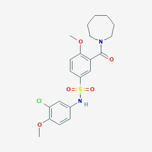 3-(azepan-1-ylcarbonyl)-N-(3-chloro-4-methoxyphenyl)-4-methoxybenzenesulfonamide