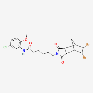 molecular formula C22H25Br2ClN2O4 B12473594 N-(5-chloro-2-methoxyphenyl)-6-(5,6-dibromo-1,3-dioxooctahydro-2H-4,7-methanoisoindol-2-yl)hexanamide 