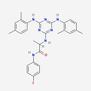 N~2~-{4,6-bis[(2,4-dimethylphenyl)amino]-1,3,5-triazin-2-yl}-N-(4-fluorophenyl)alaninamide