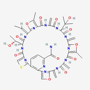 (14S,17Z,27S)-17-ethylidene-14-[(1R)-1-hydroxyethyl]-27-(2-hydroxypropan-2-yl)-20,33-dimethyl-24,30,37,40-tetramethylidene-12,15,22,25,28,35,38-heptaoxo-19,32,42-trioxa-9-thia-3,13,16,23,26,29,36,39,44,45,46,47-dodecazahexacyclo[39.2.1.18,11.118,21.131,34.02,7]heptatetraconta-1(43),2(7),3,5,8(47),10,18(46),20,31(45),33,41(44)-undecaene-4-carboxamide