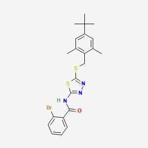 2-bromo-N-{5-[(4-tert-butyl-2,6-dimethylbenzyl)sulfanyl]-1,3,4-thiadiazol-2-yl}benzamide