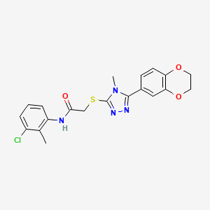 N-(3-chloro-2-methylphenyl)-2-{[5-(2,3-dihydro-1,4-benzodioxin-6-yl)-4-methyl-4H-1,2,4-triazol-3-yl]sulfanyl}acetamide