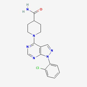 1-[1-(2-chlorophenyl)-1H-pyrazolo[3,4-d]pyrimidin-4-yl]piperidine-4-carboxamide