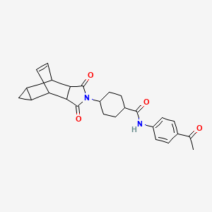 N-(4-acetylphenyl)-4-(1,3-dioxooctahydro-4,6-ethenocyclopropa[f]isoindol-2(1H)-yl)cyclohexanecarboxamide