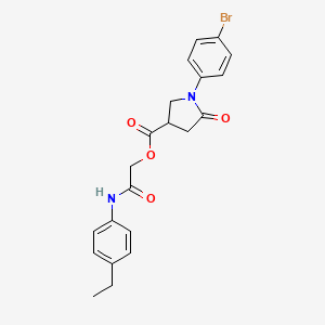 molecular formula C21H21BrN2O4 B12473665 2-[(4-Ethylphenyl)amino]-2-oxoethyl 1-(4-bromophenyl)-5-oxopyrrolidine-3-carboxylate 