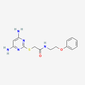 2-[(4,6-diaminopyrimidin-2-yl)sulfanyl]-N-(2-phenoxyethyl)acetamide