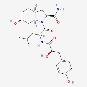 molecular formula C24H35N3O6 B1247368 (2S,3aS,6R,7aS)-6-hydroxy-1-[2-[[(2R)-2-hydroxy-3-(4-hydroxyphenyl)propanoyl]amino]-4-methylpentanoyl]-2,3,3a,4,5,6,7,7a-octahydroindole-2-carboxamide 