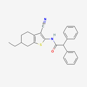 molecular formula C25H24N2OS B12473683 N-(3-cyano-6-ethyl-4,5,6,7-tetrahydro-1-benzothiophen-2-yl)-2,2-diphenylacetamide 