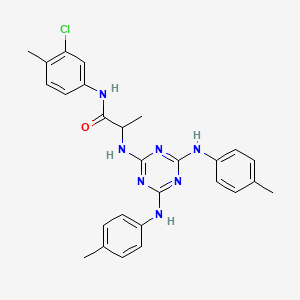 N~2~-{4,6-bis[(4-methylphenyl)amino]-1,3,5-triazin-2-yl}-N-(3-chloro-4-methylphenyl)alaninamide