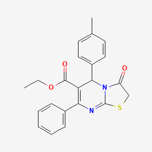 ethyl 5-(4-methylphenyl)-3-oxo-7-phenyl-2,3-dihydro-5H-[1,3]thiazolo[3,2-a]pyrimidine-6-carboxylate