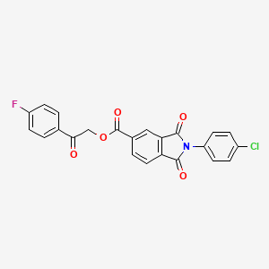 2-(4-fluorophenyl)-2-oxoethyl 2-(4-chlorophenyl)-1,3-dioxo-2,3-dihydro-1H-isoindole-5-carboxylate