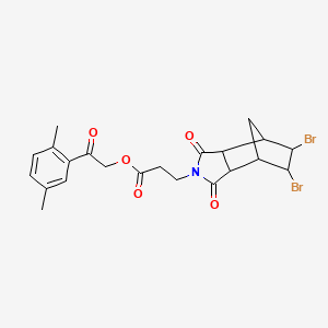 2-(2,5-dimethylphenyl)-2-oxoethyl 3-(5,6-dibromo-1,3-dioxooctahydro-2H-4,7-methanoisoindol-2-yl)propanoate