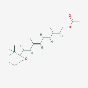 molecular formula C22H32O3 B124738 5,6-单环氧视黄酸乙酸酯 CAS No. 801-72-9