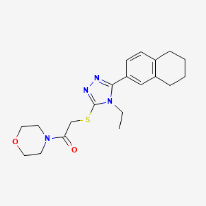 molecular formula C20H26N4O2S B12473802 2-{[4-ethyl-5-(5,6,7,8-tetrahydronaphthalen-2-yl)-4H-1,2,4-triazol-3-yl]sulfanyl}-1-(morpholin-4-yl)ethanone 