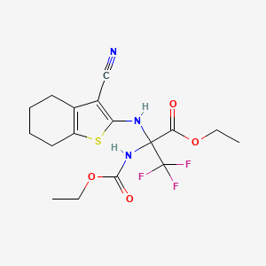 ethyl N-(3-cyano-4,5,6,7-tetrahydro-1-benzothiophen-2-yl)-2-[(ethoxycarbonyl)amino]-3,3,3-trifluoroalaninate