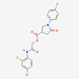 2-[(4-Bromo-2-chlorophenyl)amino]-2-oxoethyl 1-(4-fluorophenyl)-5-oxopyrrolidine-3-carboxylate