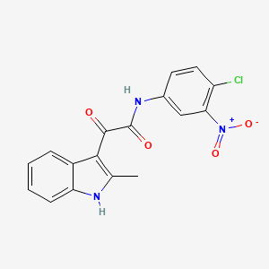 molecular formula C17H12ClN3O4 B12473928 N-(4-chloro-3-nitrophenyl)-2-(2-methyl-1H-indol-3-yl)-2-oxoacetamide 