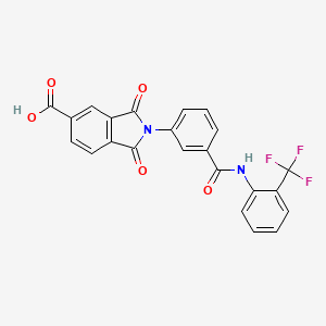 1,3-Dioxo-2-(3-{[2-(trifluoromethyl)phenyl]carbamoyl}phenyl)isoindole-5-carboxylic acid