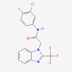 molecular formula C17H13ClF3N3O B12473974 N-(3-chloro-4-methylphenyl)-2-[2-(trifluoromethyl)-1H-benzimidazol-1-yl]acetamide 