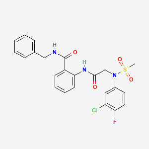 molecular formula C23H21ClFN3O4S B12473977 N-benzyl-2-{[N-(3-chloro-4-fluorophenyl)-N-(methylsulfonyl)glycyl]amino}benzamide 