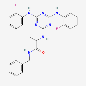 N-benzyl-N~2~-{4,6-bis[(2-fluorophenyl)amino]-1,3,5-triazin-2-yl}alaninamide