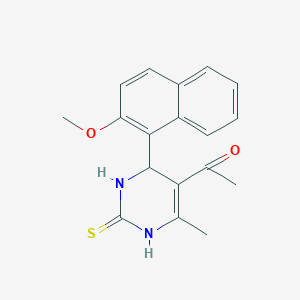 1-[4-(2-methoxynaphthalen-1-yl)-6-methyl-2-sulfanylidene-3,4-dihydro-1H-pyrimidin-5-yl]ethanone