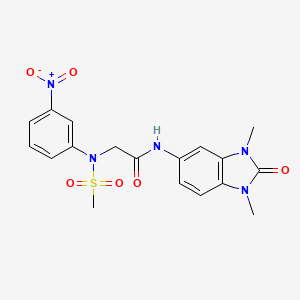 N-(1,3-dimethyl-2-oxo-2,3-dihydro-1H-benzimidazol-5-yl)-N~2~-(methylsulfonyl)-N~2~-(3-nitrophenyl)glycinamide