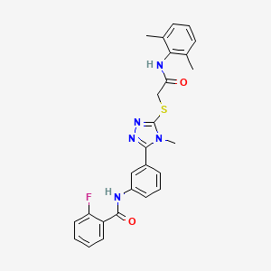 N-{3-[5-({2-[(2,6-dimethylphenyl)amino]-2-oxoethyl}sulfanyl)-4-methyl-4H-1,2,4-triazol-3-yl]phenyl}-2-fluorobenzamide