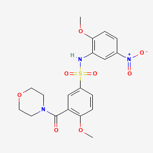 4-methoxy-N-(2-methoxy-5-nitrophenyl)-3-(morpholin-4-ylcarbonyl)benzenesulfonamide