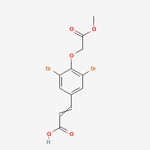 molecular formula C12H10Br2O5 B12474082 (2E)-3-[3,5-dibromo-4-(2-methoxy-2-oxoethoxy)phenyl]prop-2-enoic acid 