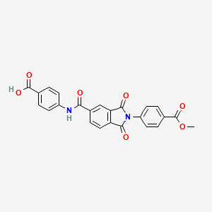 4-[({2-[4-(methoxycarbonyl)phenyl]-1,3-dioxo-2,3-dihydro-1H-isoindol-5-yl}carbonyl)amino]benzoic acid