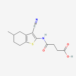 4-[(3-Cyano-5-methyl-4,5,6,7-tetrahydro-1-benzothiophen-2-yl)amino]-4-oxobutanoic acid