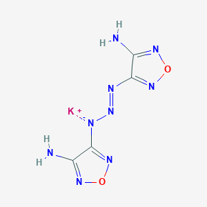 molecular formula C4H4KN9O2 B12474168 potassium;(4-amino-1,2,5-oxadiazol-3-yl)-[(4-amino-1,2,5-oxadiazol-3-yl)diazenyl]azanide 