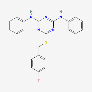 6-[(4-fluorobenzyl)sulfanyl]-N,N'-diphenyl-1,3,5-triazine-2,4-diamine