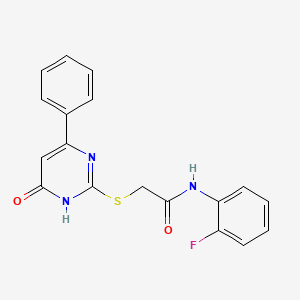 N-(2-fluorophenyl)-2-[(4-oxo-6-phenyl-1H-pyrimidin-2-yl)sulfanyl]acetamide