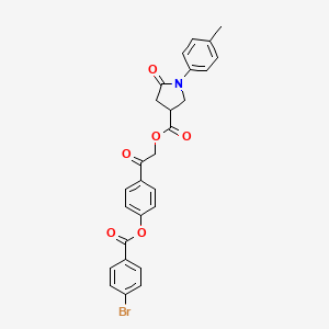 2-(4-{[(4-Bromophenyl)carbonyl]oxy}phenyl)-2-oxoethyl 1-(4-methylphenyl)-5-oxopyrrolidine-3-carboxylate