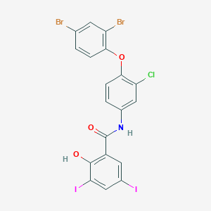 molecular formula C19H10Br2ClI2NO3 B12474207 N-[3-chloro-4-(2,4-dibromophenoxy)phenyl]-2-hydroxy-3,5-diiodobenzamide 