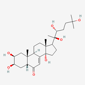 molecular formula C27H44O7 B1247426 (2S,3R,5R,9R,10R,13R,14S)-2,3,14-Trihydroxy-10,13-dimethyl-17-((2R,3R)-2,3,6-trihydroxy-6-methylheptan-2-yl)-2,3,4,5,9,11,12,13,14,15,16,17-dodecahydro-1H-cyclopenta[a]phenanthren-6(10H)-one 