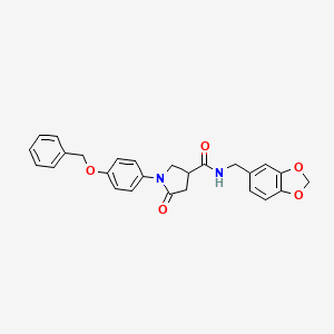 N-(1,3-benzodioxol-5-ylmethyl)-1-[4-(benzyloxy)phenyl]-5-oxopyrrolidine-3-carboxamide