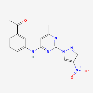 1-(3-{[6-Methyl-2-(4-nitropyrazol-1-yl)pyrimidin-4-yl]amino}phenyl)ethanone