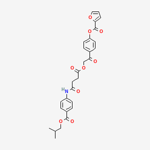 molecular formula C28H27NO9 B12474271 4-({[4-({4-[(2-Methylpropoxy)carbonyl]phenyl}amino)-4-oxobutanoyl]oxy}acetyl)phenyl furan-2-carboxylate 