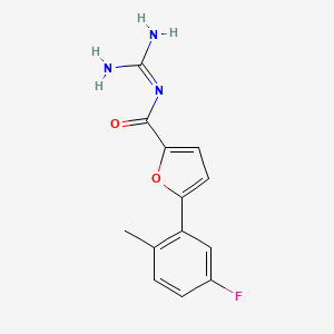 molecular formula C13H12FN3O2 B1247431 [5-(2-Methyl-5-fluorophenyl)furan-2-ylcarbonyl]guanidine CAS No. 852146-73-7