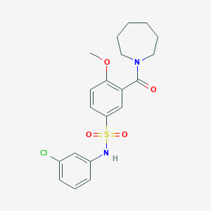 3-(azepan-1-ylcarbonyl)-N-(3-chlorophenyl)-4-methoxybenzenesulfonamide