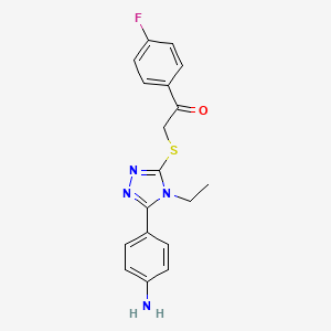 2-{[5-(4-Aminophenyl)-4-ethyl-1,2,4-triazol-3-YL]sulfanyl}-1-(4-fluorophenyl)ethanone