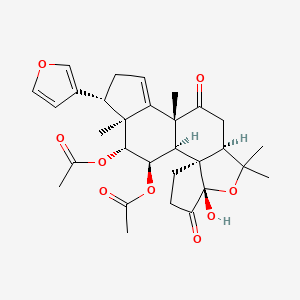 molecular formula C30H36O9 B1247439 [(1R,2S,6S,9R,12R,16S,17S,18R,19R)-18-acetyloxy-16-(furan-3-yl)-6-hydroxy-8,8,12,17-tetramethyl-5,11-dioxo-7-oxapentacyclo[10.7.0.02,6.02,9.013,17]nonadec-13-en-19-yl] acetate 
