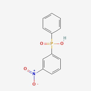 molecular formula C12H10NO4P B12474395 Phosphinic acid, (m-nitrophenyl)phenyl- CAS No. 5435-77-8