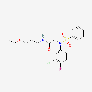 N~2~-(3-chloro-4-fluorophenyl)-N-(3-ethoxypropyl)-N~2~-(phenylsulfonyl)glycinamide