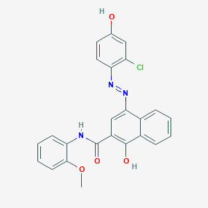 4-[(E)-(2-chloro-4-hydroxyphenyl)diazenyl]-1-hydroxy-N-(2-methoxyphenyl)naphthalene-2-carboxamide